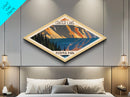 Crater Lake National Park Diamond Shaped Travel Poster Art Canvas Art Print, Canvas Wall Art, Travel Gift, Oregon Travel Art
