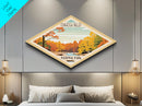 Cuyahoga Valley National Park Diamond Shaped Travel Poster Art Canvas Art Print, Canvas Wall Art, Travel Gift, Ohio Travel Art