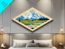 Denali National Park Diamond Shaped Travel Poster Art Canvas Art Print, Canvas Wall Art, Travel Gift, Alaska Travel Art