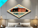 Dry Tortugas National Park Diamond Shaped Travel Poster Art Canvas Art Print, Canvas Wall Art, Travel Gift, Florida Travel Art