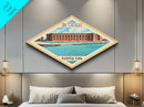 Dry Tortugas National Park Travel Poster Art Canvas Texture Print, Travel Decor Art, Midcentury Modern Retro Decor Florida Travel Art