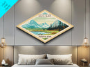 Gates of the Arctic National Park Diamond Shaped Travel Poster Art Canvas Art Print, Canvas Wall Art, Travel Gift, Alaska Travel Art