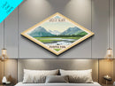 Gates of the Arctic National Park Diamond-Shaped Travel Poster Art Canvas Art Print, Canvas Wall Art, Travel Present, Alaska Travel Art