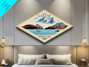 Glacier Bay National Park Diamond Shaped Travel Poster Art Canvas Art Print, Canvas Wall Art, Travel Gift, Alaska Travel Art