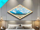 Grand Teton National Park Diamond Shaped Travel Poster Art Canvas Art Print, Canvas Wall Art, Travel Gift, Wyoming Travel Art