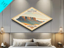 Guadalupe Mountains National Park Diamond Shaped Travel Poster Art Canvas Art Print, Canvas Wall Art, Travel Gift, Texas Travel Art