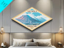Haleakala National Park Diamond Shaped Travel Poster Art Canvas Art Print, Canvas Wall Art, Travel Gift, Hawaii Travel Art