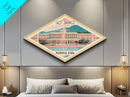Hot Spring National Park Diamond Shaped Travel Poster Art Canvas Art Print, Canvas Wall Art, Travel Gift, Arkansas Travel Art