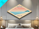 Indiana Dunes National Park Diamond Shaped Travel Poster Art Canvas Art Print, Canvas Wall Art, Travel Gift, Indiana Travel Art