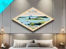Isle Royale National Park Diamond Shaped Travel Poster Art Canvas Art Print, Canvas Wall Art, Travel Gift, Michigan Travel Art