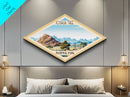 Joshua Tree National Park Diamond Shaped Travel Poster Art Canvas Art Print, Canvas Wall Art, Travel Gift, California Travel Art
