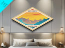 Kings Canyon National Park Diamond Shaped Travel Poster Art Canvas Art Print, Canvas Wall Art, Travel Gift, California Travel Art