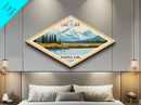 Lake Clark National Park Diamond Shaped Travel Poster Art Canvas Art Print, Canvas Wall Art, Travel Gift, Alaska Travel Art