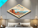 Mesa Verde National Park Diamond Shaped Travel Poster Art Canvas Art Print, Canvas Wall Art, Travel Gift, Colorado Travel Art