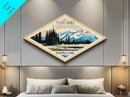 Retro Mount Rainier National Park Travel Poster Art Canvas Texture Print, Travel Decor Art, Midcentury Modern Decor Washington Travel Art