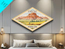 Petrified Forest National Park Diamond Shaped Travel Poster Art Canvas Art Print, Canvas Wall Art, Travel Gift, Arizona Travel Art