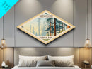 Redwood National Park Diamond Shaped Travel Poster Art Canvas Art Print, Canvas Wall Art, Travel Gift, California Travel Art