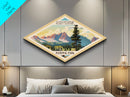 Rocky Mountain National Park Diamond Formed Adventure Poster Art Canvas Art Print, Canvas Wall Art, Travel Gift, Colorado Travel Art