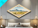 Saguaro National Park Diamond Shaped Travel Poster Art Canvas Art Print, Canvas Wall Art, Travel Gift, Arizona Travel Art