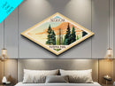 Sequoia National Park Diamond Shaped Travel Poster Art Wall Art Art Print, Canvas Wall Art, Travel Present, California Travel Art