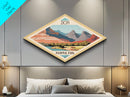 Zion National Park Diamond Shaped Travel Poster Art Canvas Art Print, Canvas Wall Art, Travel Gift, Utah Travel Art
