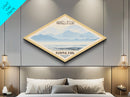 Wrangell-St. Elias National Park Diamond Shaped Travel Poster Canvas Art Print, Canvas Wall Art, Travel Gift, Alaska Landscape