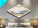 American Samoa National Park Diamond Shaped Travel Poster Canvas Art Print, Canvas Wall Art, Travel Gift, American Samoa Landscape