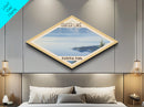 Crater Lake National Park Diamond Shaped Travel Poster Canvas Art Print, Canvas Wall Art, Travel Gift, Oregon Landscape