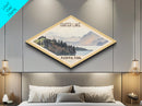 Crater Lake National Park Diamond Formed Travel Poster Canvas Art Print, Canvas Wall Art, Travel Gift, Oregon Landscape