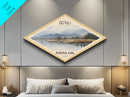 Denali National Park Diamond Shaped Travel Poster Canvas Art Print, Canvas Wall Art, Travel Gift, Alaska Landscape