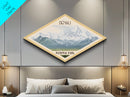 Denali National Park Travel Print Canvas Texture Print, Travel Decor, Midcentury Modern Retro Decor Alaska Landscape