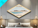 Dry Tortugas National Park Diamond Shaped Travel Poster Canvas Art Print, Canvas Wall Art, Travel Gift, Florida Landscape