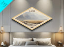 Glacier National Park Diamond Shaped Travel Poster Canvas Art Print, Canvas Wall Art, Travel Gift, Montana Landscape