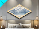 Glacier Bay National Park Diamond Shaped Adventure Poster Canvas Artwork Print, Canvas Wall Art, Travel Gift, Alaska Landscape