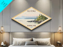 Isle Royale National Park Diamond Shaped Travel Poster Canvas Art Print, Canvas Wall Art, Travel Gift, Michigan Landscape