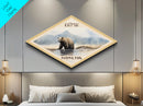 Katmai National Park Diamond Shaped Travel Poster Canvas Art Print, Canvas Wall Art, Travel Gift, Alaska Landscape