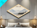 Lake Clark National Park Diamond Shaped Travel Poster Canvas Art Print, Canvas Wall Art, Travel Gift, Alaska Landscape