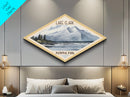 Lake Clark National Park Travel Poster Canvas Texture Print, Travel Decor, Midcentury Modern Retro Decor Alaska Landscape