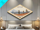 Lassen Volcanic National Park Travel Poster Canvas Texture Print, Travel Decor, Midcentury Modern Retro Decor California Landscape