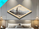 Olympic National Park Diamond Shaped Travel Poster Canvas Art Print, Canvas Wall Art, Travel Gift, Washington Landscape