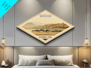 Theodore Roosevelt National Park Diamond Shaped Travel Poster Canvas Art Print, Canvas Wall Art, Travel Gift, North Dakota Landscape