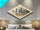 Yellowstone National Park Diamond Shaped Travel Poster Canvas Art Print, Canvas Wall Art, Travel Gift, Idaho Landscape
