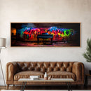 Limited Edition Graffiti Covered Piano Street Art Framed Canvas Print, Premium Graffiti Street Art Wall Decor, Extra Large Wall Art