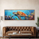 Sea Turtle Framed Canvas Print, Beautiful Sea Turtle Wall Art, Sea Turtle Print, Nursery Decor, Nursery Wall Art