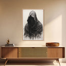 Spooky Halloween Art - Portrait Of The Grim Reaper - Framed Canvas Print - Halloween Decor - Halloween Clearance