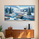 Scenic Winter Wonderland Framed Canvas Print | Winter Decor | Winter Centerpiece Above Mantle Or Sofa | Christmas Decor