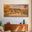 Framed Canvas Print Autumn Cowboy Riders in Fall Colors, Perfect Autumn Decor, Rustic Western Wall Art, and Seasonal Fall Wall Print