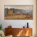 Early American Style Landscape Painting, Framed Canvas Print, Christmas Holiday Wall Art for Seasonal Winter Decor