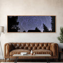 Huge Wall Art Time Lapse Photography Style Print, Panoramic Wall Art, Wood Framed Canvas, Farmhouse Decor, Unique Wall Art