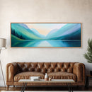 Emerald Green Landscape Painting Print, Framed Canvas Print, Original Artwork, Oil Painting Print, Landscape Wall Art, Panoramic Landscape